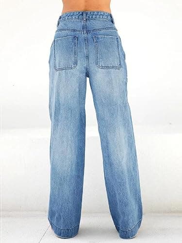 EMMIOL Women's 2026 Wide Leg Jeans Distress Mid Waist Denim Pants Vintage Y2K Trousers thumbnail 4