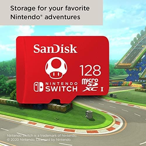 SanDisk 128GB microSDXC card for Nintendo Switch consoles, Nintendo Licensed Product, up to 100 MB/s, more place for games, UHS-I, Class 10, U3, Super Mario Super Mushroom - 128GB - Super Mario Super Mushroom thumbnail 5