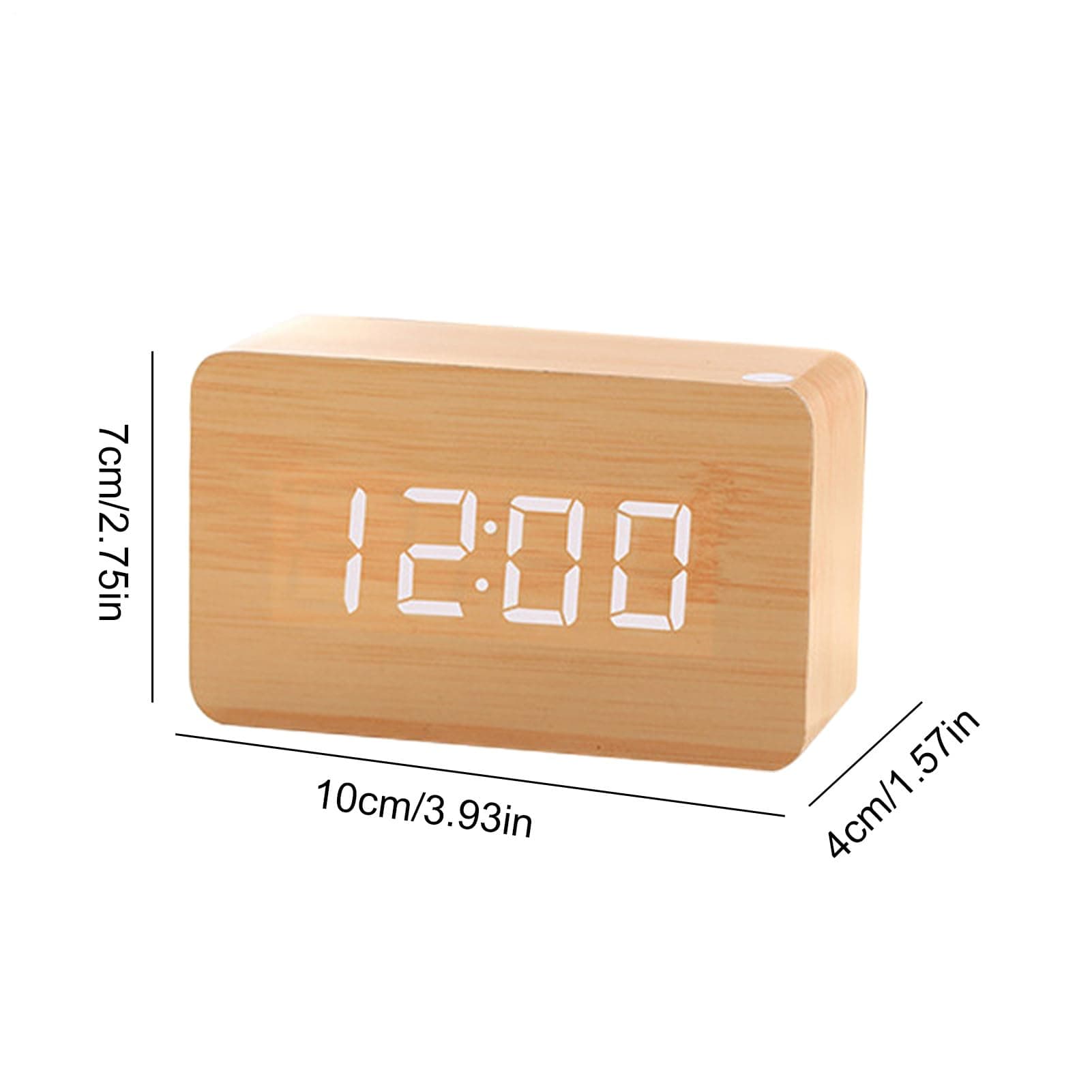 Wooden Alarm Clock - Digital LED Desk Clock, Electric Bedroom Clocks, Large Display Desk Accessories | Weekday/Weekend Mode, Sound Control, Electric Clocks for Bedside, Bedroom, Home Décor thumbnail 5