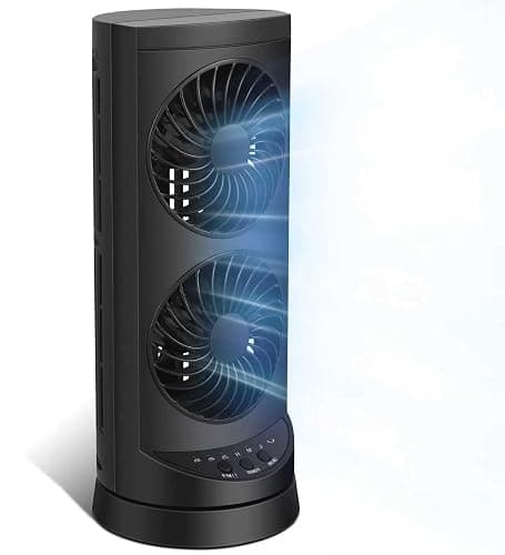 Personal Tower Cooling Fans that Blow Cold Air,25dB Quiet Fan with 24ft/s | Standing Small Desk Fan with 3 Speeds & Timer, 60° & 110° Oscillating Table Fan, Electric Floor Fan for Bedroom, Home - Image 1