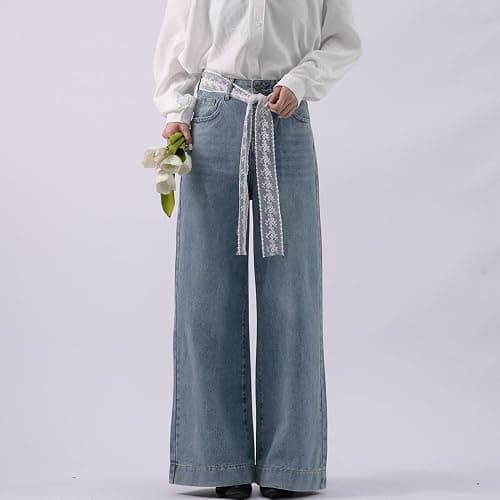 Qojai White Lace Ribbon Scarf Belt Fancy Long Lace Scarf Belts for Women Waist Belts for Jeans Floral Bow Waistband Tie Belt Soft Mesh Fabric Waist Scarves Headscarf Women's Streetwear Accessories thumbnail 7