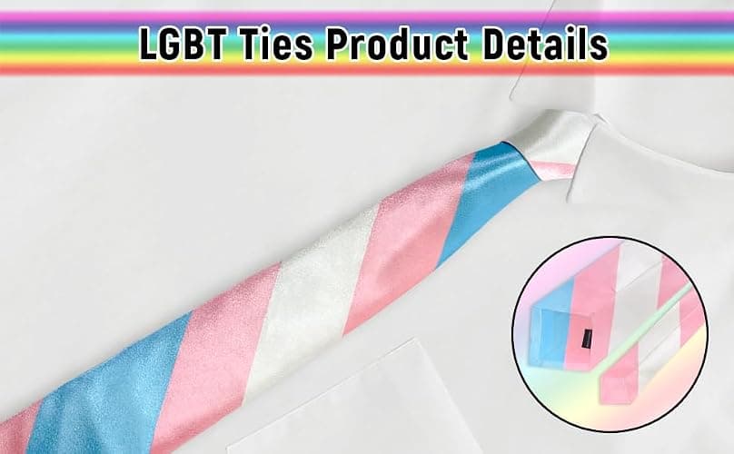 LGBT Pride Men's Tie Gay Rainbow Tie Bisexual Flag Neckties Funny Color Novelty Formal Business Neckties thumbnail 5