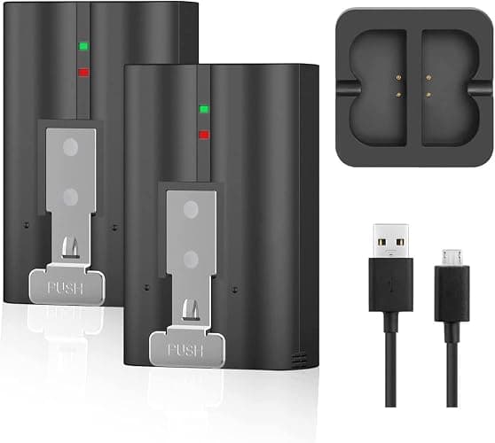 2-Pack 6040mAh Replacement Battery with Charger Station for Ring-Doorbell Camera 2/3/3 Plus/4, Spotlight and Stick Up Cam, Rechargeable Upgraded Lithium Li-ion Batteries 3.65V - Image 1