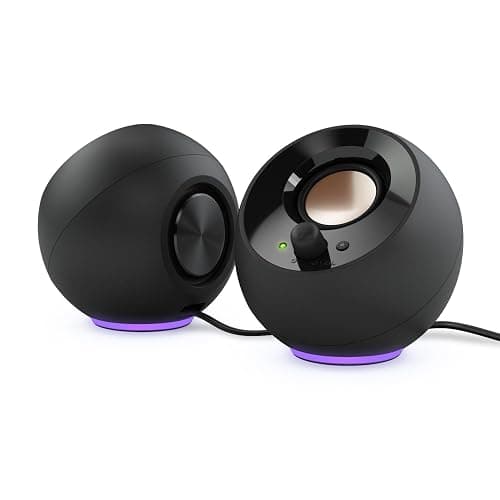 Creative Pebble SE Minimalist 2.0 USB-C Powered PC Speakers with RGB Lighting​, 3.5 mm AUX-in, Up to 4.4W RMS Power for Computers and Laptops (Black) - Image 1