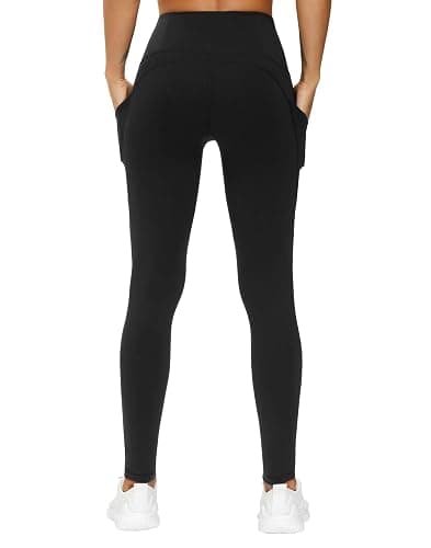 THE GYM PEOPLE Thick High Waist Yoga Pants with Pockets, Tummy Control Workout Running Yoga Leggings for Women thumbnail 3
