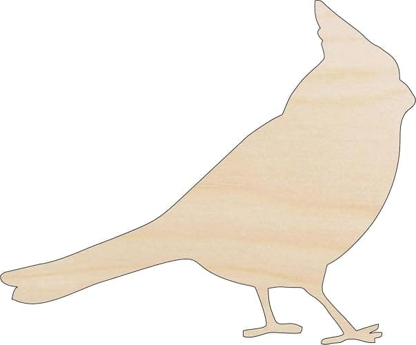Bird Cardinal - Laser Cut Out Unfinished Wood Craft Shape BRD227 5" / 1/4" thick - Image 1