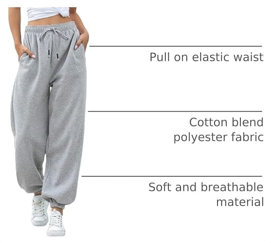 Cinch Bottom High Waist Loose Drawstring 2 Pockets Summer Pants for Women | cotton trendy spring summer autumn casual athletic daily women's sweatpants, great match with crop tops sweatshirts sneakers thumbnail 4