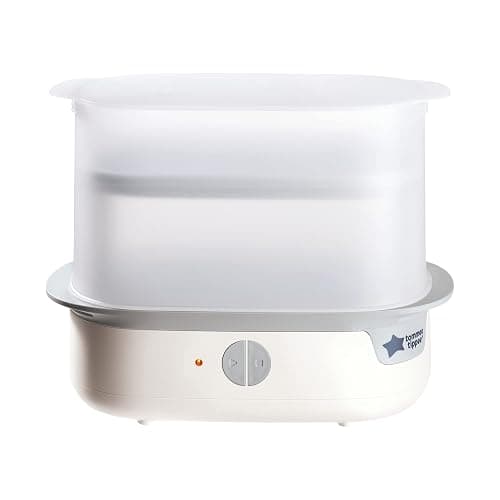 Tommee Tippee Supersteam Electric Steam Steriliser for Baby Bottles, Kills Viruses and 99.9 Percent of Bacteria, 5-Minute Sterilisation Cycle, White - Image 1
