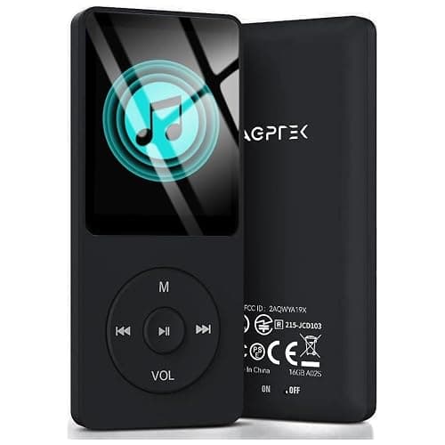 AGPTEK A02S 16GB MP3 Player, 70 Hours Playback Lossless Sound Music Player, Supports up to 128GB, Black - Image 1