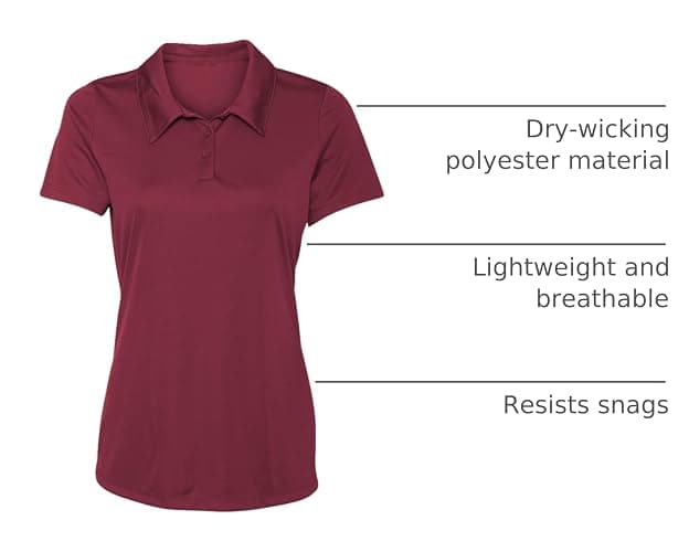 Women's Dry-Fit Golf Polo Shirts 3-Button Golf Polo's in 20 Colors XS-3XL Shirt thumbnail 4