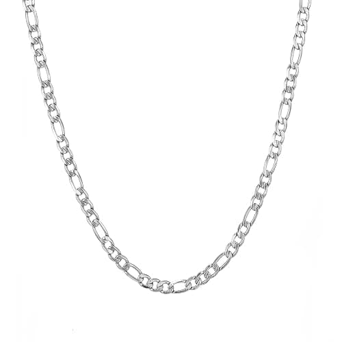AFSTALR Chaine Figaro 1+3 Homme Cubaine Chaine en Acier lnoxydable Argent Colier 5mm Largeur - Image 1