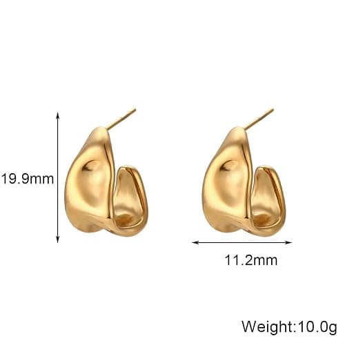 Kyerlyn Chunky Gold Earrings for Women, 14K Gold/Silver Plated Statement Geometric Dangle Drop Earrings Chunky Trendy Knot Stud Hypoallergenic Fashion Jewelry Gift thumbnail 8
