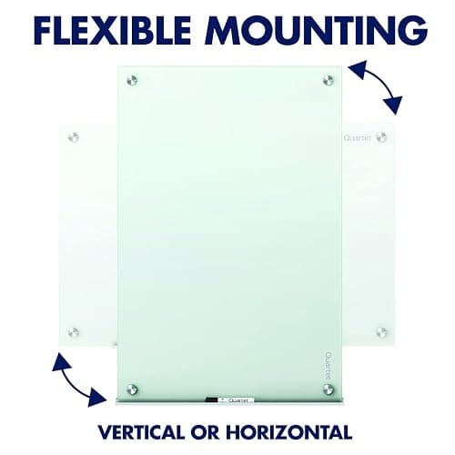 Quartet Magnetic Glass Dry Erase White Board, 48''W x 36''H Whiteboard, Infinity Frameless Mounting, White Surface (G4836W) thumbnail 3