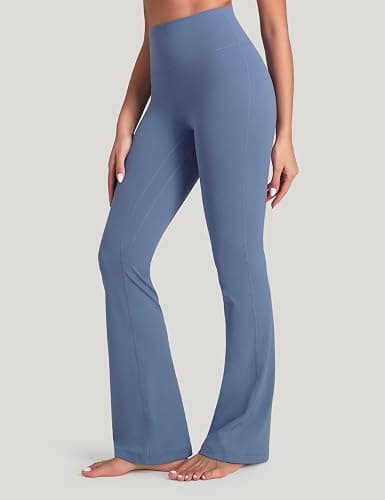 HeyNuts Harmony Flare Leggings 29"/30.5"/32.5"/34.5", High Waisted Tummy Control Wide Leg Bootcut Yoga Pants Lounge Soft thumbnail 2