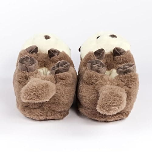 ooohyeah Women's Animal Plush Slippers | Cute Cozy Fuzzy House Shoes, Non-Slip Sole, Warm Indoor Bedroom Shoes for Home, Gift Choice thumbnail 6