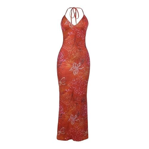 Missionary Sexy Printed Vacation Dress For Summer 2025, New Open Chest Suspender Women's Clothing(M) thumbnail 4