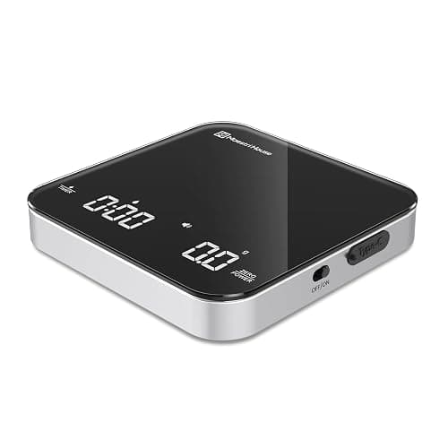 Rechargeable Mini Coffee Scale with Timer, Maestri House Espresso Scale, 2kg/0.1g Accurate Scale for Espresso and Pour-Over Coffee, Portable Digital Kitchen Scale with Automatic Timing（Black&Silver） thumbnail 8