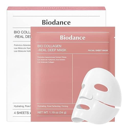 BIODANCE Bio-Collagen Real Deep Mask, Hydrating Overnight Hydrogel Mask, Pore Minimizing, Elasticity, Plumping Improvement, Korean Skincare, Stocking Stuffers for Teen Girls | 1.19oz(34g) x 4ea - Image 1
