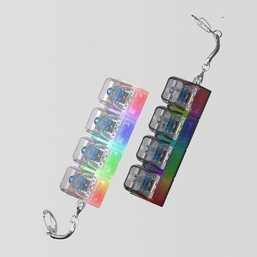 2 Pcs Keyboard Fidget Toy for Adults Fidget Keyboard Clicker Toys with LED Lights Keychain Stress Relief for Anxiety Decompression (Black and White) thumbnail 8