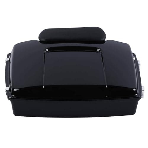 TCT-MOTORPARTS Razor Trunk &Backrest Pad & 2-Up Chrome Luggage Rack Fit for Harley 1997-2008 Touring Road King FLHR Street Glide FLHT FLHX FLTR Vivid Black thumbnail 9