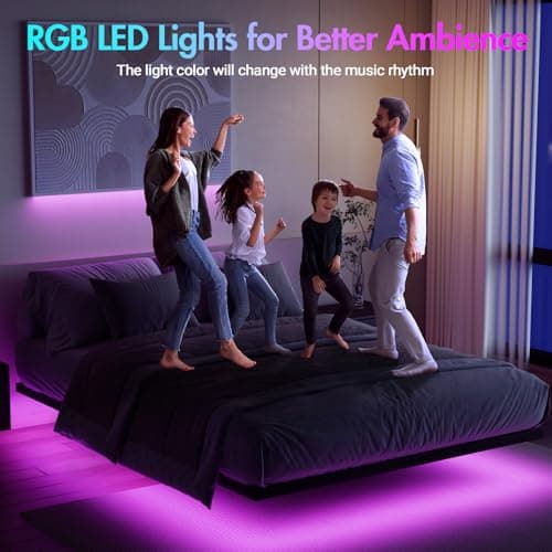Ufurniture Floating Bed Frame Double Size with LED Light, Metal Platform Double Bed, No Box Spring Needed, Easy to Assemble thumbnail 7