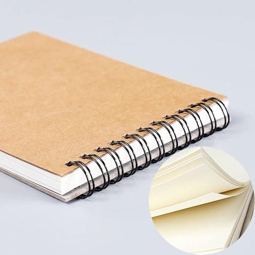 2Pack A5 A4 Sketch Books Hard Back Cover A4 A5 Spiral Bound Hardback Sketch Pad 160gsm Recycled Cartridge Paper, 2Pack thumbnail 9