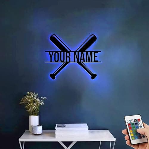 Personalized Baseball Neon Sign, Custom Name Wall Decor Lamp With 16 Colors Changing Remote Control, Sport Christmas Birthday Light (Baseball) thumbnail 4