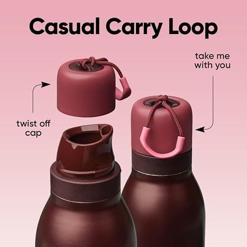 Owala FreeSip Twist Insulated Stainless Steel Water Bottle with Straw for Sports and Travel, BPA-Free, 24-oz, Black Cherry thumbnail 4
