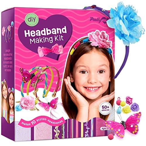Headband Making Kit for Girls - Make Your Own Fashion Headbands for Kids - DIY Hair Accessories Set - Arts & Crafts Easter Gift for Ages 5-12 Year Old Girl - Little Children's Art & Craft Gifts - Image 1