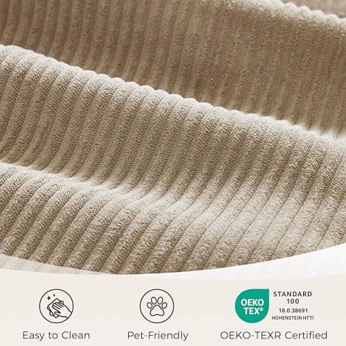 MCombo 121" Oversized Boneless Sofa with Ottoman, Extra Deep Cloud Couch Modular Sectional Sofa, Compressed Foam Couch for Living Room SS378 (Light Brown) thumbnail 7