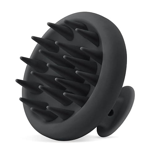HEETA Scalp Massager Hair Growth, Scalp Scrubber with Soft Bristles, Integrated Silicone Design, Exfoliator for Dandruff Removal & Relaxation, Shampoo Brush Fit Wet Dry Hair Use, Black - Image 1