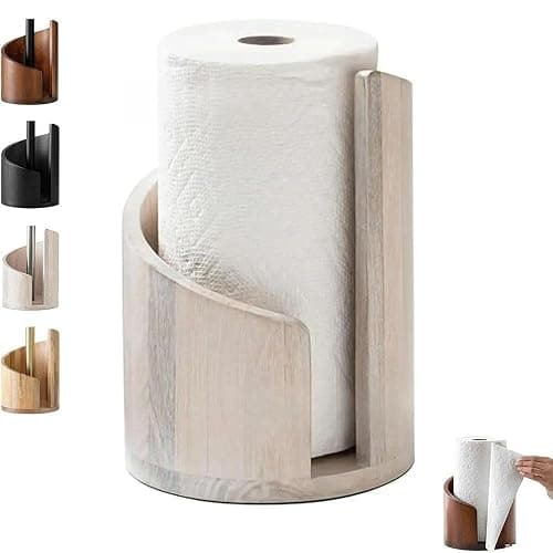 Holz-Papierhandtuchhalter für Küchenarbeitsplatte, Praktischer Papierrollenhalter (Braun) thumbnail 6