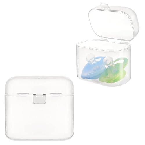 Accmor Pacifier Case, Pacifier Container Can Storage 2 Pacifiers, Baby Pacifier Holder Case for Travel, BPA Free,Transparent,2 Pack - Image 1