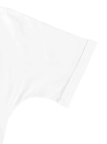 Ecolala Girls Off The Shoulder Tops Short Sleeve Oversized T Shirts Rolled Cuffs Loose Fit Crop Tops for Kids thumbnail 4
