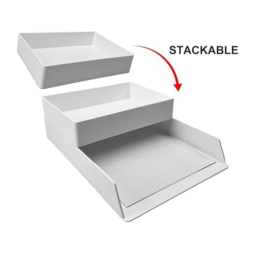 Amazon Basics Rectangular Plastic Organizer Accessory Tray, 24 x 17 x 5 cm, White thumbnail 5