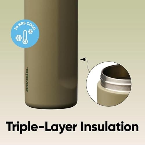 Owala FreeSip Insulated Stainless Steel Water Bottle with Straw, BPA-Free Sports Water Bottle, Great for Travel, 24 Oz, Off Road thumbnail 6
