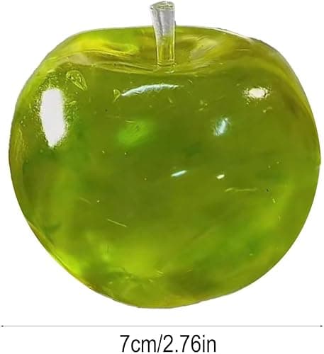 Stress Relief Toy, Stress Relief Green Fruit Toy Slow Rebound Clear Fruit Squeeze Fidget Toy Anxiety Relief Soft Stress Ball Pinch Sensory Toy(Pink Apple) thumbnail 3