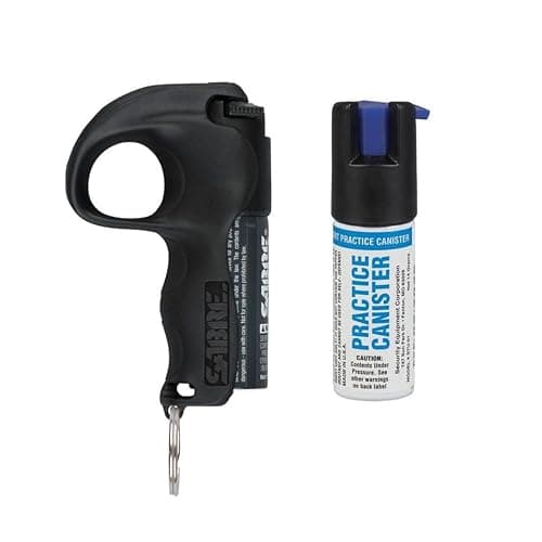 Sabre Pepper Spray with Quick Grip Finger Loop & Practice Spray, Faster Aim & Enhanced Grip, Keychain Attachment, for Beginners, Students, Commuters, Elderly – Protection On-The-Go, Made in USA - Image 1