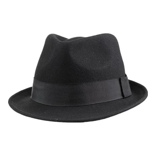 Home Prefer Men's Wool Felt Winter Hat Short Brim Fedora Hat thumbnail 3