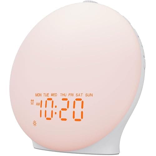 Sunrise Alarm Clock White Noise Sound Machine with 25 Soothing Sounds, 17 NightLights, Bluetooth Speaker Wake Up Light Alarm Clock for Bedrooms, Heavy Sleepers, Baby, Kids, Adults, Seniors, Ideal Gift - Image 1