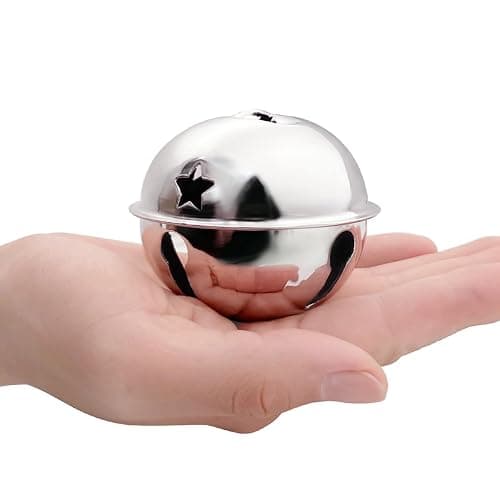 CLLOOTVE 3-Inch/ 80MM Large Metal Craft Bells for Holiday Home, Christmas Festival, Gifts, Party Wedding Decoration DIY Project, 8 Pcs, Silver thumbnail 2