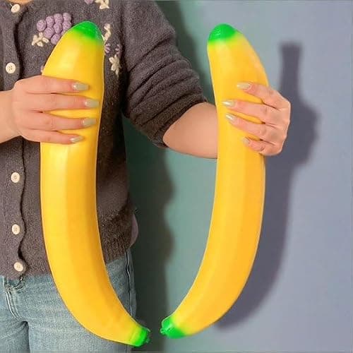 Bannana Squishy Toy, 2026 New Giant Banana Squishy, Banana Squishys Jumbo, Soft Jumbo Squishys Bananas Toys for Stress Relief and Enhancement for Work School, Soft PU Foam（17 Inch thumbnail 7