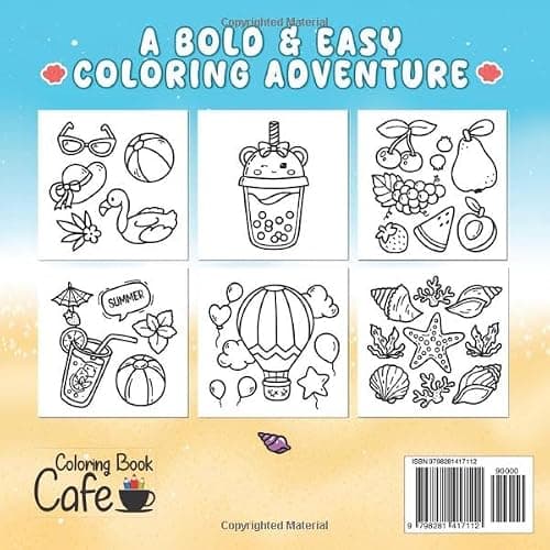 Cozy Summer: Bold & Easy Coloring Book for Adults and Teens Featuring Fun Summer Designs for Stress Relief and Relaxation (Bold and Easy Coloring Books) thumbnail 2