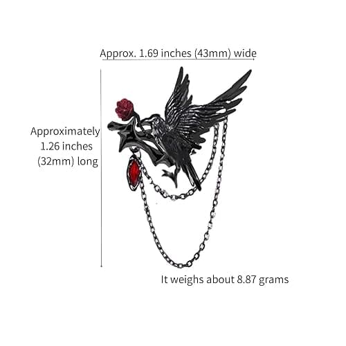 MASW original design Hip Hop Gothic brooch Crow Lady Party gift M3362 thumbnail 5