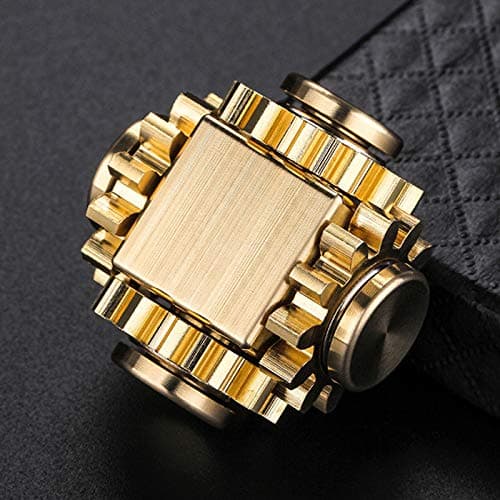 DMaos Fidget Cube Spinner, Linkage 4 Gears Figity Spin Finger Games, Metal Brass with Super Smooth Bearings, Durable Mechanics Romoveable, Small Premium Figit Toy - Gold thumbnail 6
