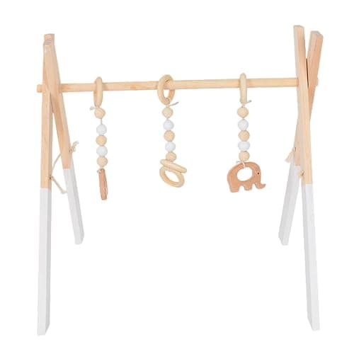 Portique D'éveil Bébé Bois, Arche Eveil Bebe Bois Naturel, De Développement Précoce Pour Chambre De Nouveau-né, Salon, Centre thumbnail 8