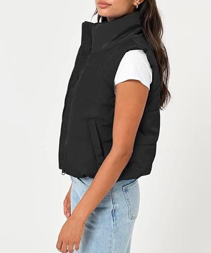 Trendy Queen Puffer Vest Women Sleeveless Winter Outerwear Warm Puffer Lightweight Fashion Stand-up Collar Down Vest thumbnail 2