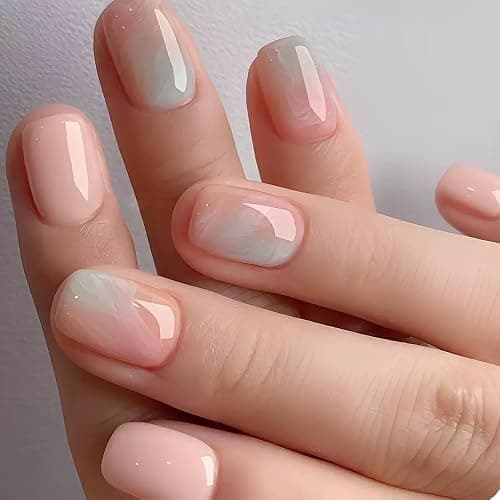 6 Packs (144 Pcs) Press on Nails Short Square Fake Nails Flower False Nails with Designs Spring Summer Floral Glue on Nails Full Cover Glossy Acrylic Stick on Nail for Women Manicure thumbnail 4