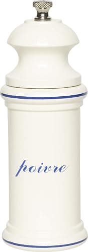 Fletchers' Mill Provencal Pepper Mill, White with Blue "Poivre" - 6 inch - Image 1