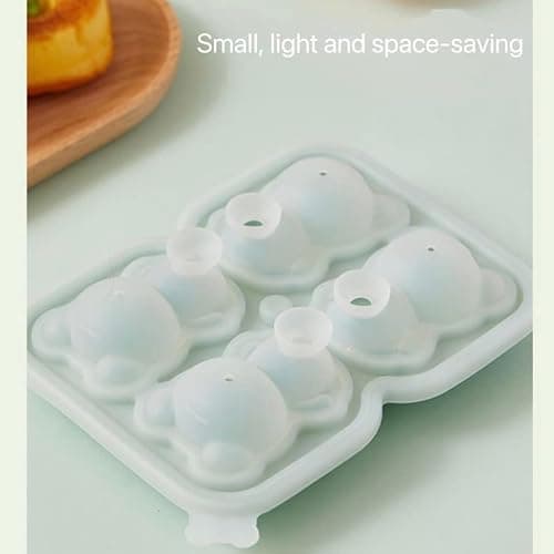 3D Bear Mold for Kids,Ice Cream Molds Reusable Easy Release DIY Ice Cube Molds, Cute Cartoon Ice Cube Maker for Whiskey (Green Bear Silicone Mold) thumbnail 5